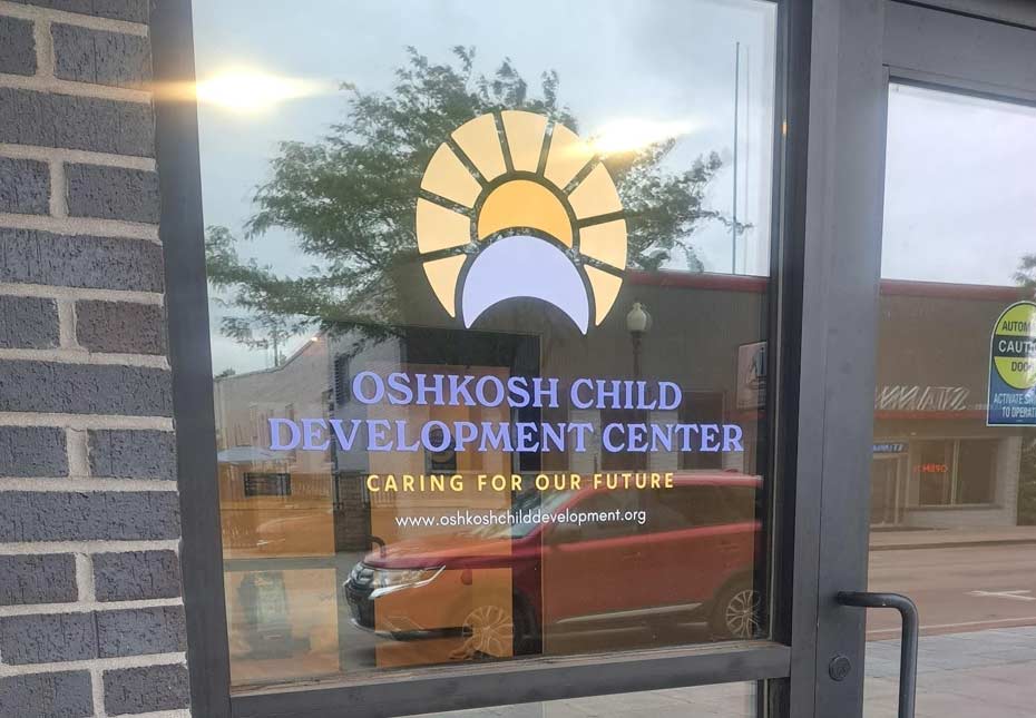 Front door at the Oshkosh Child Development Center in Oshkosh, WI.
